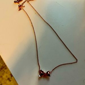 Kate Spade rose gold mini bow pendant necklace